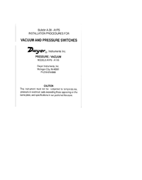 Thumbnail of document Manual - A1PS  Economical Pressure Switch